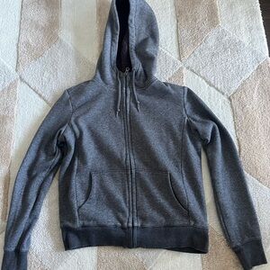Uniqlo Gray Faux Fur Lined Zip-Up Hoodie